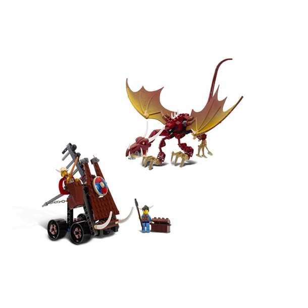 Viking Catapult versus the Nidhogg Dragon (7017)