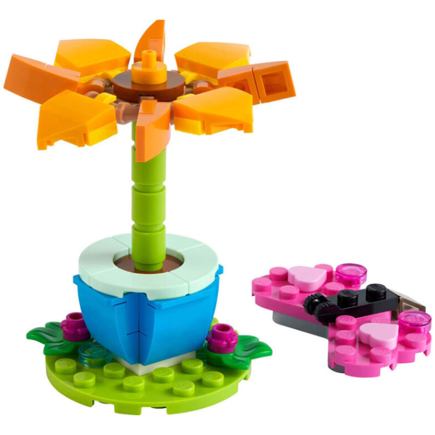 Haveblomst og sommerfugl (30417)