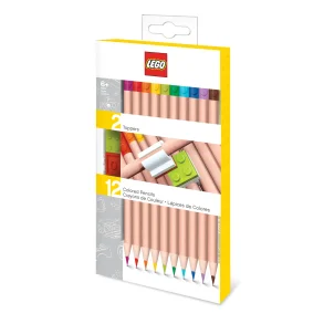 Stationery 12 Farveblyanter m 2 LEGO klods toppe