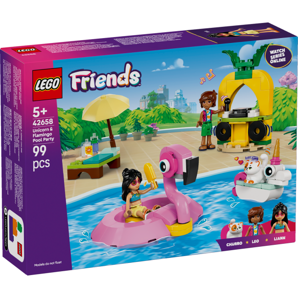 Poolparty med enhjrning og flamingo (42658)