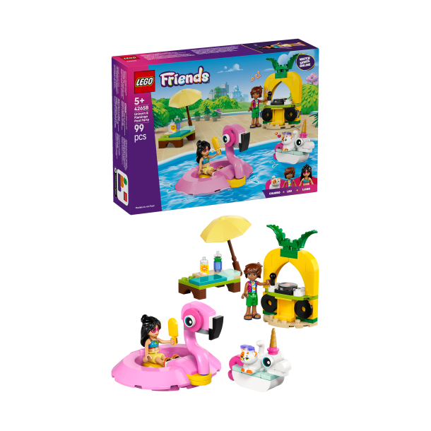 Poolparty med enhjrning og flamingo (42658)