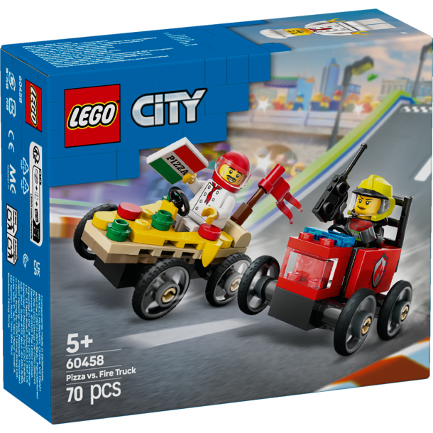 LEGO City - Racerbilpakke &ndash; pizzabil mod brandbil (60458)_box