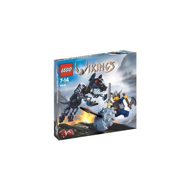 Viking Warrior Challenges the Fenris Wolf (7015)