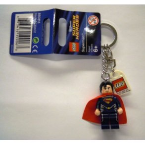 Superman Dark Blue Suit Key Chain with Lego Logo Tile (850813)
