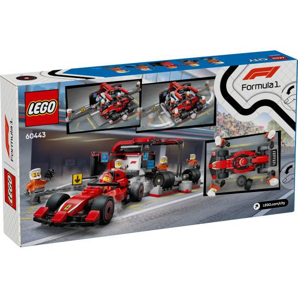 F1-pitstop og pitcrew med Ferrari-bil (60443)