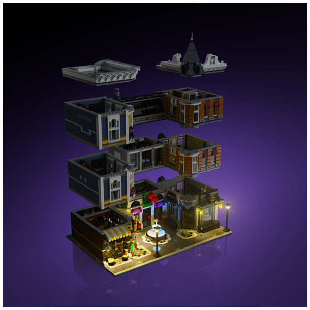 LMB 2.0 Light Kit for LEGO Assembly Square #10255