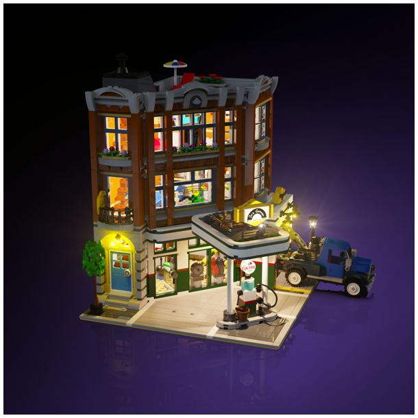 LMB 2.0 Light Kit for LEGO Corner Garage #10264