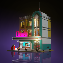 LMB 2.0 Light Kit for LEGO Downtown Diner #10260