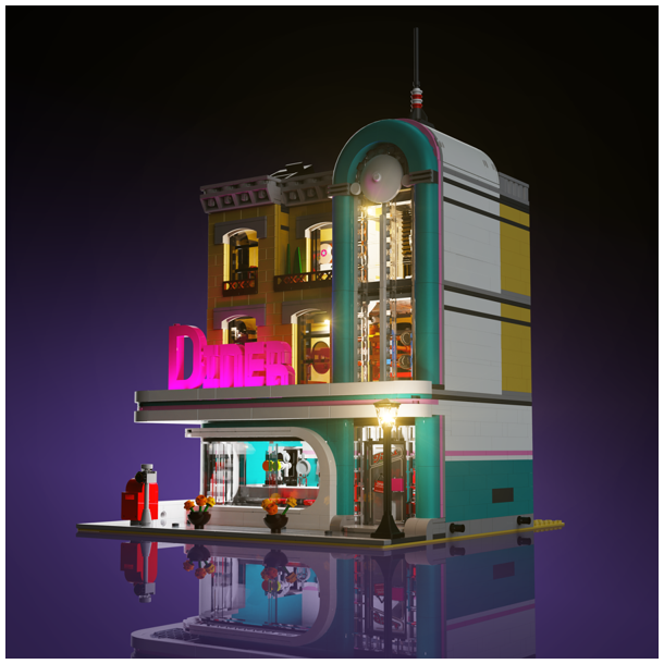 LMB 2.0 Light Kit for LEGO Downtown Diner #10260