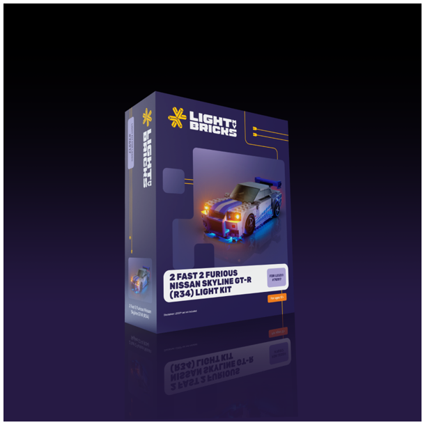 LMB 2.0 Light Kit for LEGO 2 Fast 2 Furious Nissan Skyline GT-R (R34) #76917