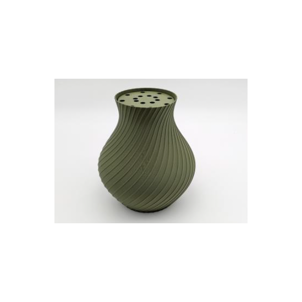 Blomstervase med indsats - Lav/Bred Matte Dark Green (BV_001_G)