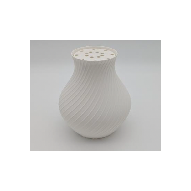 Blomstervase med indsats - Lav/Bred Matte Ivory White (BV_001_H)