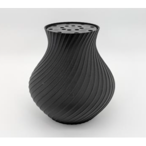 Blomstervase med indsats - Lav/Bred Matte Charcoal (BV_001_S)