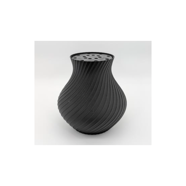 Blomstervase med indsats - Lav/Bred Matte Charcoal (BV_001_S)