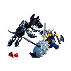 Viking Warrior Challenges the Fenris Wolf (7015)